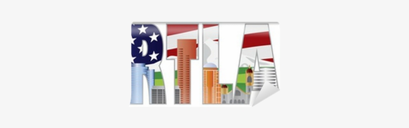Portland Oregon Text Outline With City Skyline Illustration - Skyline, transparent png download