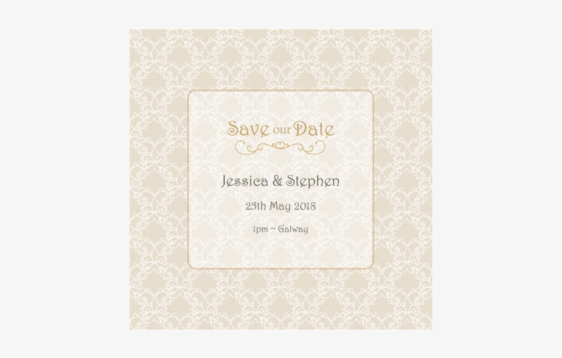 Save The Date Vintage Lace 3d View - Paper, transparent png download