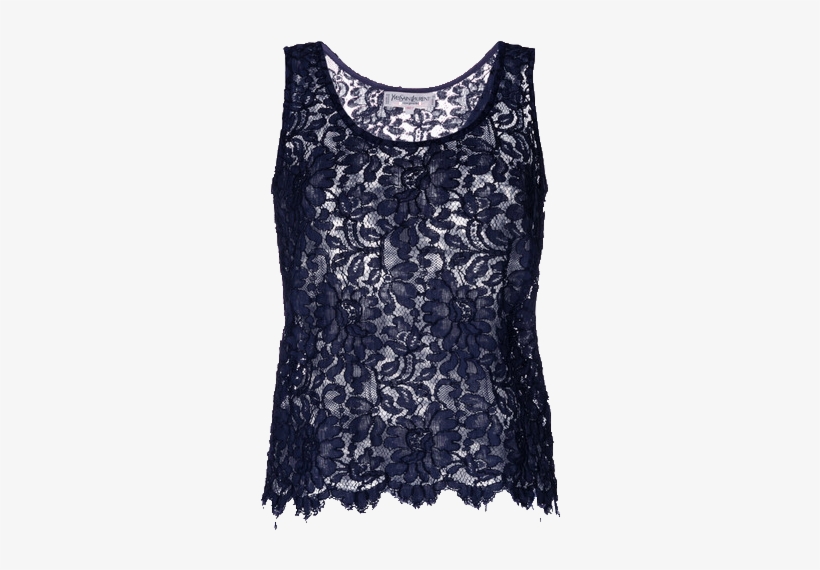 Yves Saint Laurent Vintage Lace Tank Top - Shirt, transparent png download