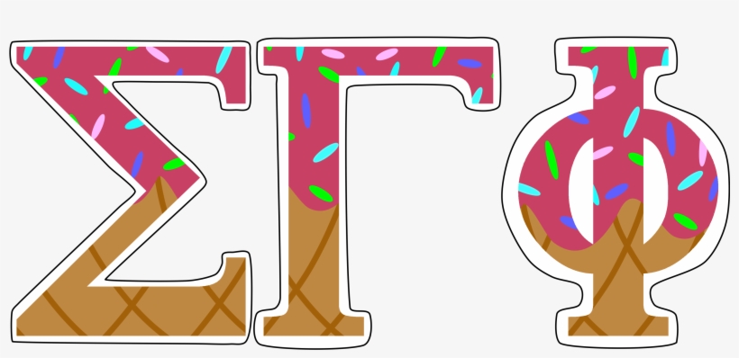 Ice Cream Greek Letters Sticker - Greek Alphabet, transparent png download