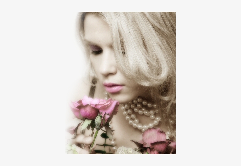 Beauty & Pink Roses - Girl, transparent png download