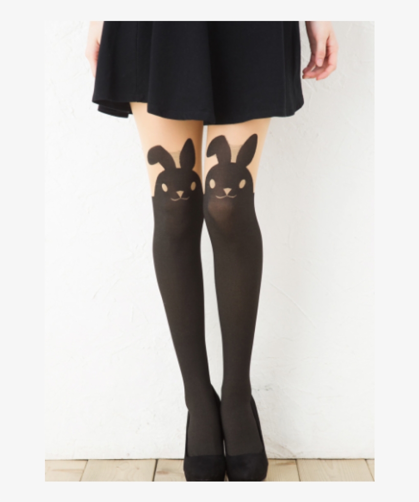 Cute Knee High Print Tattoo Stockings With Nude Top - Tights, transparent png download