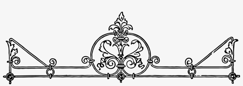 Free Stock Vector Vintage Iron Oh So - Wrought Iron Frame Png, transparent png download