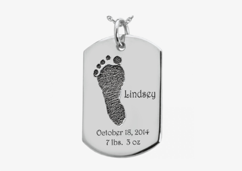 Fingerprint 3d Baby Foot Print Dog Tag - Baby Handprint On Dog Tag Keepsake, transparent png download