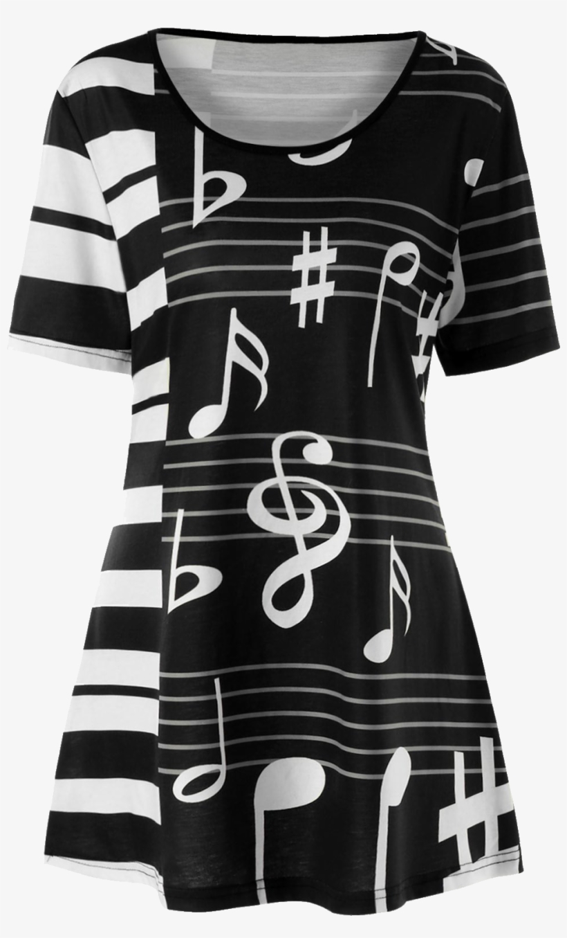 Name A Common Article Of Apparel In 3 Letters And Another - Ноты Рисунки На Футболках С Пианино, transparent png download