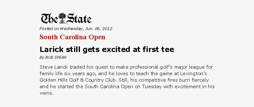 Larick Wins The 90th Carolina Open - Newspaper - Polyurethane Stress Reliever. 150 Pcs @, transparent png download