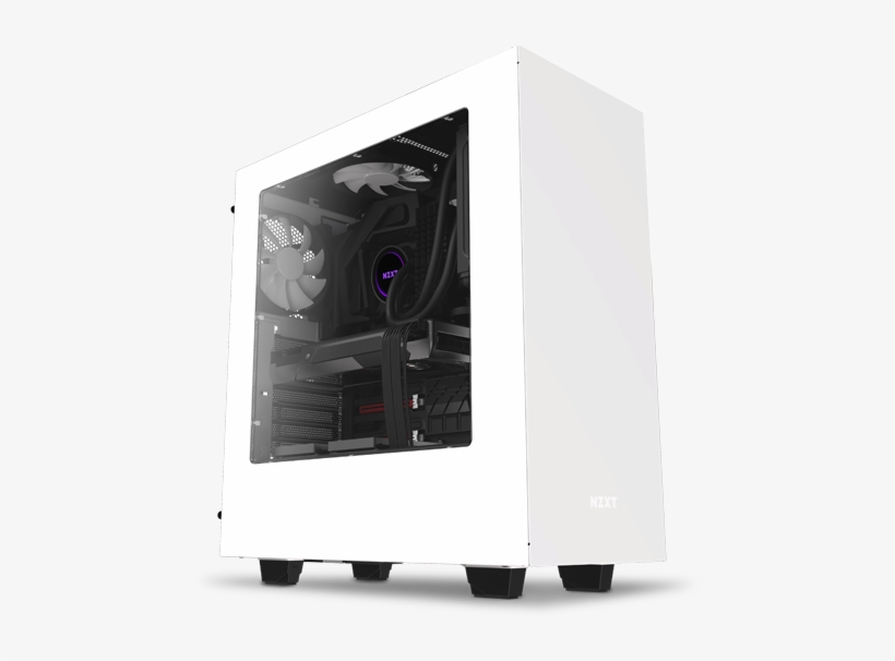 87fps - Nzxt S340 Glossy White Steel Atx Mid Tower Case, transparent png download