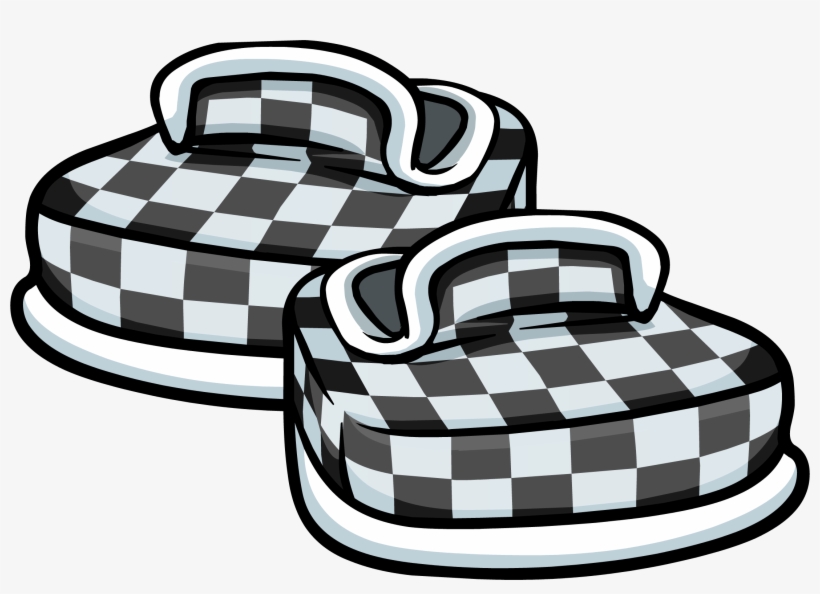 Black Checkered Shoes - Club Penguin Shoes, transparent png download