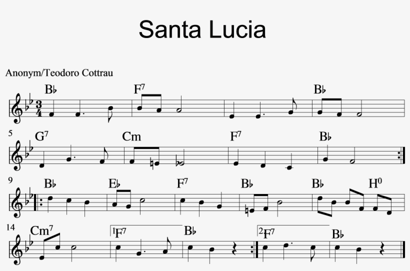 Santa Lucia - Musical Note, transparent png download