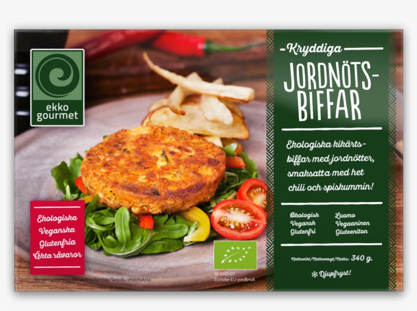 Jordnotsbiffar - Ekko+gourmet+ab Ekko Gourmet Spicy Peanut Burger (jordnotsbiffar), transparent png download