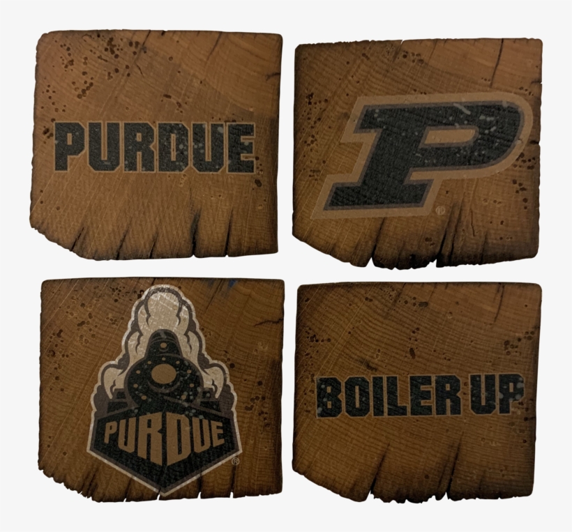 Purdue University Reclaimed Barn Beam Coaster Set - 24 X 8 Purdue Tire Cover, transparent png download