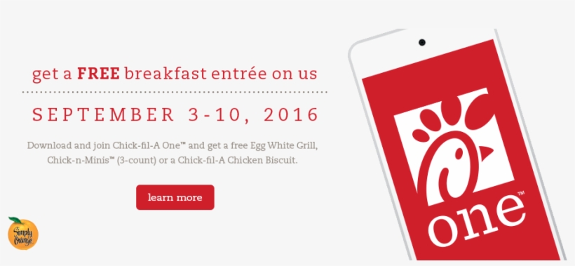 Cfa - Onebreakfastgiveaway - Featured - Chick Fil, transparent png download