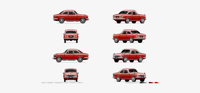 Mazda Familia Pixel Car - Mazda Familia 1200 Coupe, transparent png download
