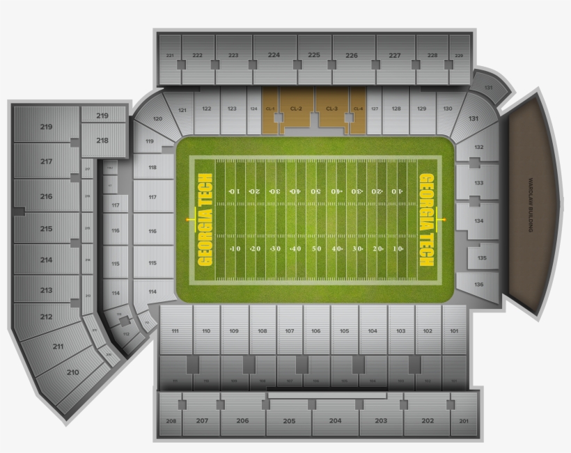 Miami Football At Georgia Tech Football At Bobby Dodd - Bobby Dodd Section 217, transparent png download