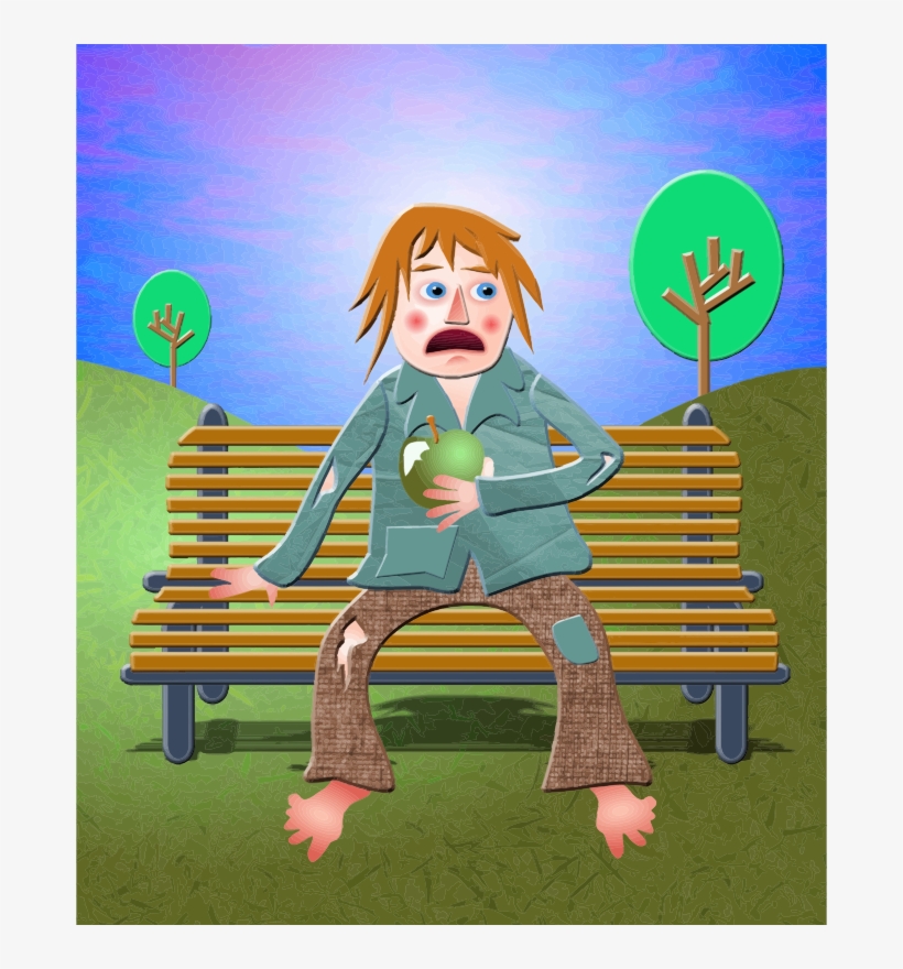 Medium Image - 벤치 노숙자 일러스트, transparent png download