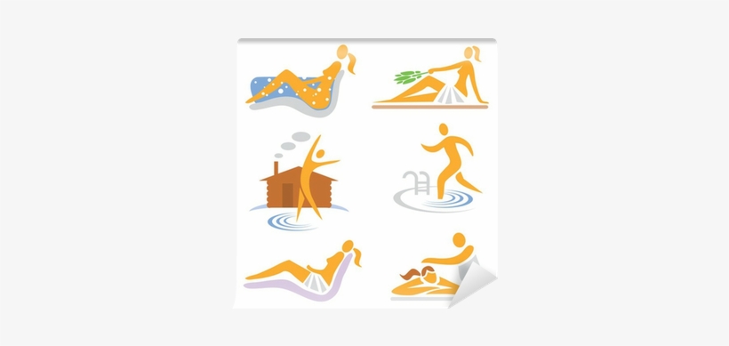 Wellness Sauna Spa Massage Icons Wall Mural • Pixers® - Массаж Клипарт Вектор, transparent png download
