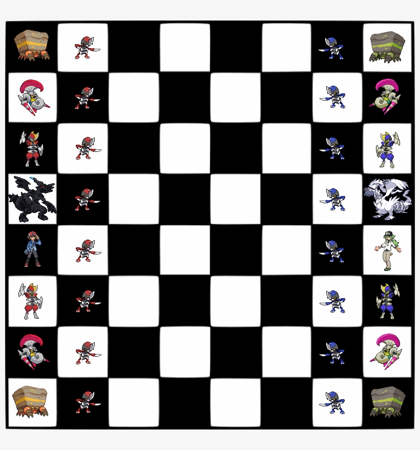 Pokémon Bw Chess - Reshiram And Zekrom Chess, transparent png download