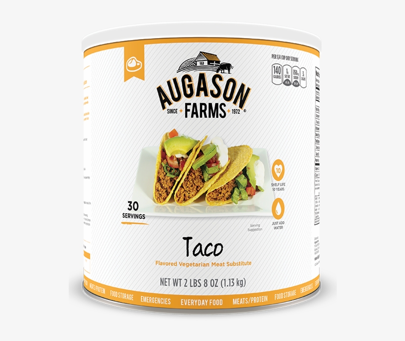 Augason Farms® Taco Flavored Vegetarian Meat Substitute - Augason Farms Taco Flavored Vegetarian Meat Substitute, transparent png download