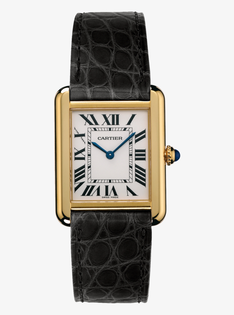 Tank Solo Watchsmall Model, 18k Yellow Gold, Leather - Cartier Tank Watch Nz, transparent png download
