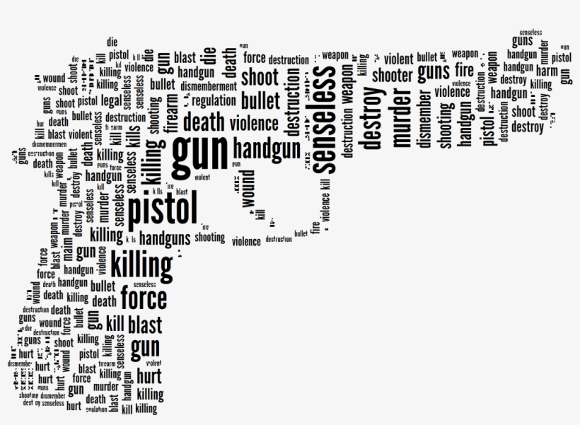 The Unavoidable Gun Cliché - Gun Violence Words, transparent png download