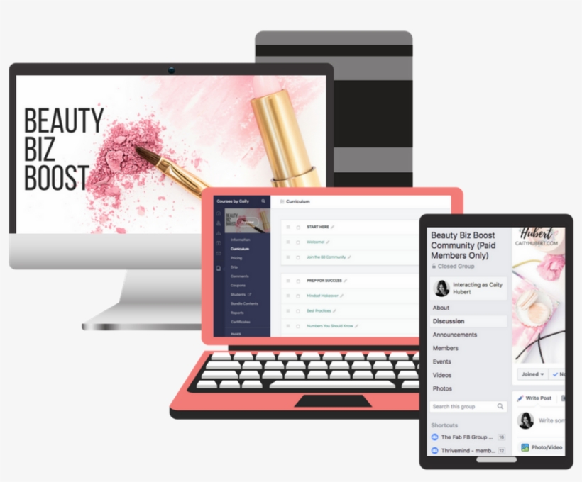 Beauty Biz Boost Computer Mockup - Computer, transparent png download