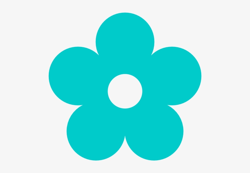 Retro Flower Robin Egg Blue Peace Easter Valentine - Turquoise Flowers Clip Art, transparent png download
