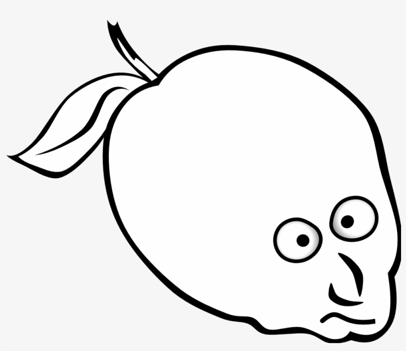 Food Lemon Black White Line Art 999px 70 - Black And White Guava, transparent png download