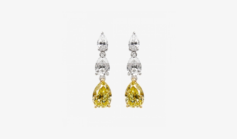 Trilogy Natural Fancy Yellow And White Diamond Earrings - Lighting, transparent png download