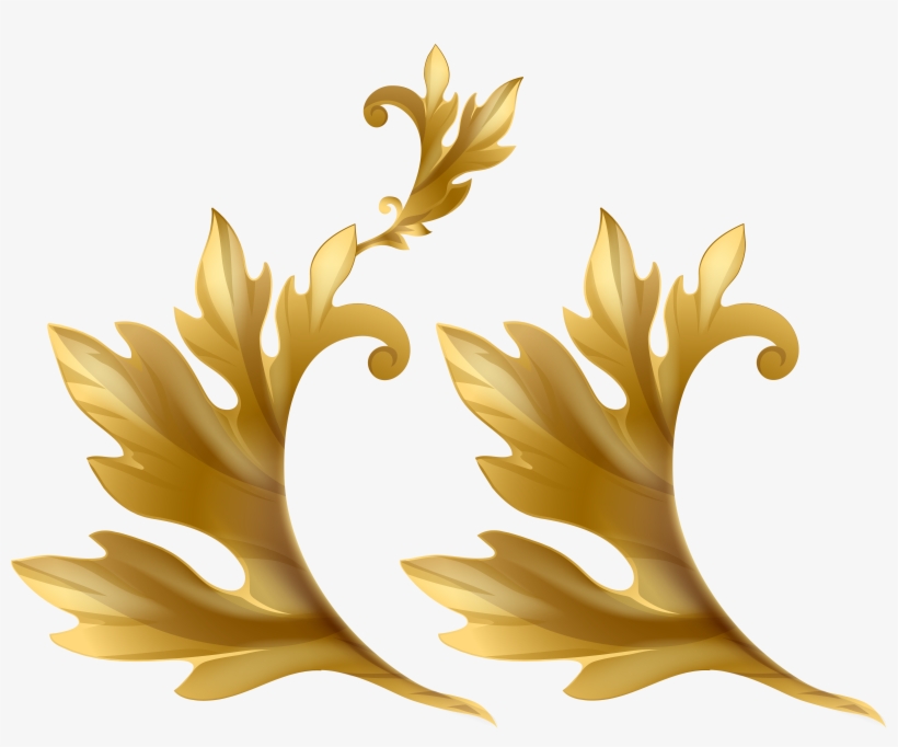 Gold Floral Design Png, transparent png download