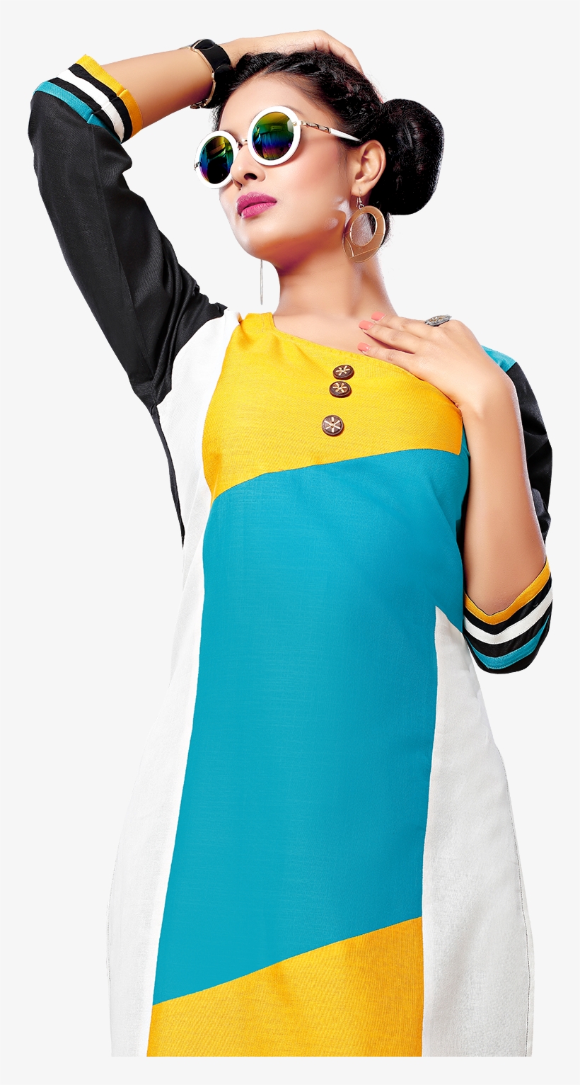 Yuri's Multicoloured Cotton Straight Kurti - Cosplay, transparent png download