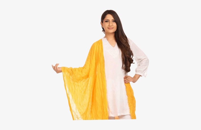 About Us - Rangriti Yellow Crinkled Dupatta-female, transparent png download
