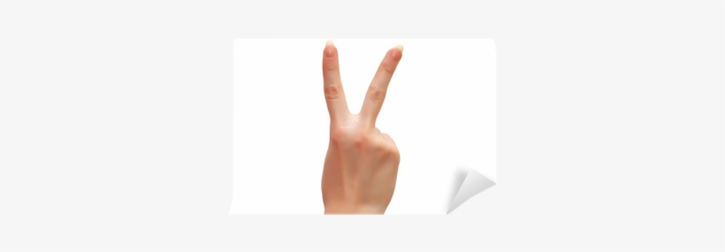 Hand Formed In Victory Sign Isolated On White Background - Sign, transparent png download