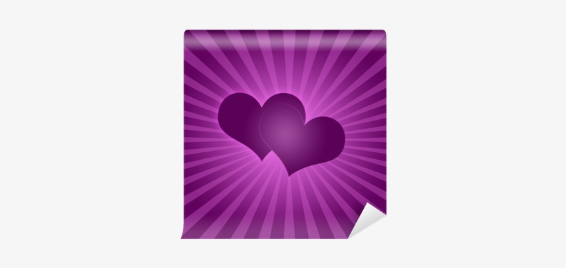 Pink Love Background With Hearts And Sunburst Wall - Disco Ball, transparent png download