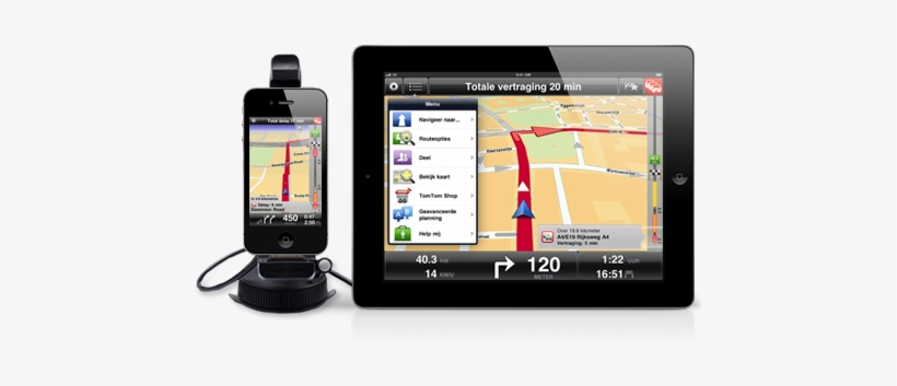 Ipad Hand Png Navigatie App Voor Iphone/ipad - Tomtom Hands-free Car Kit For Iphone, transparent png download