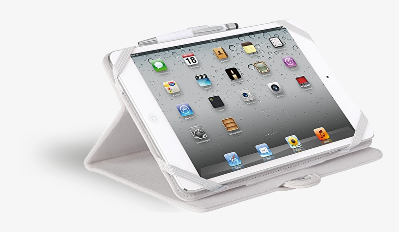 The Tablet Is Securely Fixed Through 4 Rubber Band - Wedo Trendset Protective Cover For Tablet - White Artificial, transparent png download