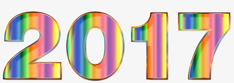 Typography New Year Logo Art Color - 2017 New Year No Background, transparent png download