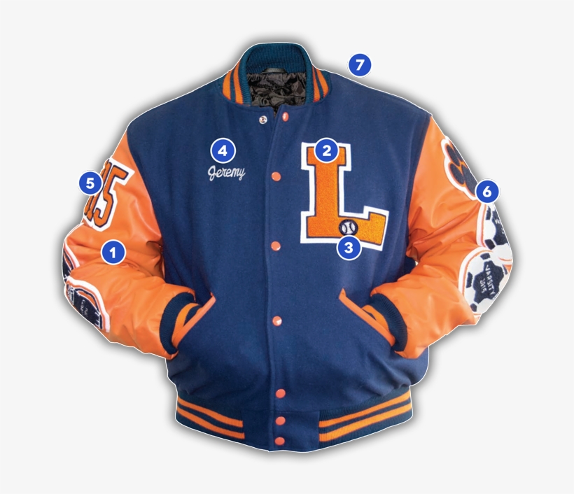 Deluxe Package Balfour Tn - Blue And Orange Letterman Jacket, transparent png download