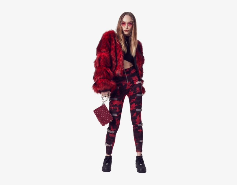 Hardware Ldn Rude Boy Red Faux Fur Coat - Fake Fur, transparent png download