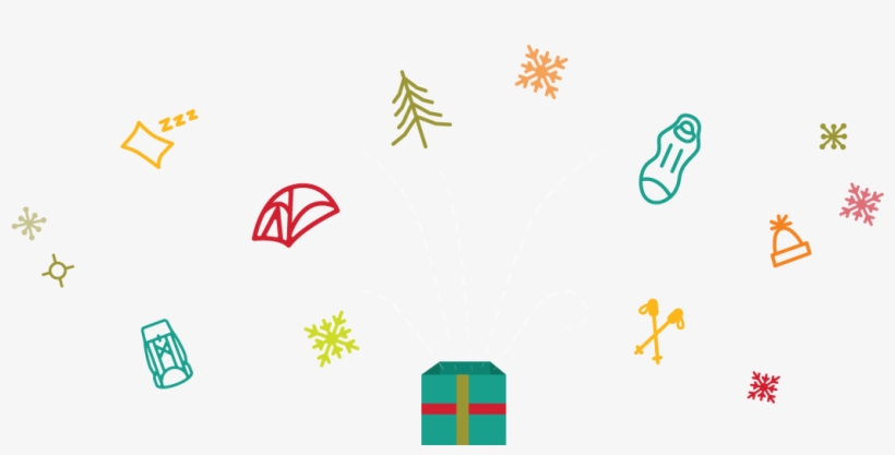 Gift Box With Outdoor Gear - Gift, transparent png download
