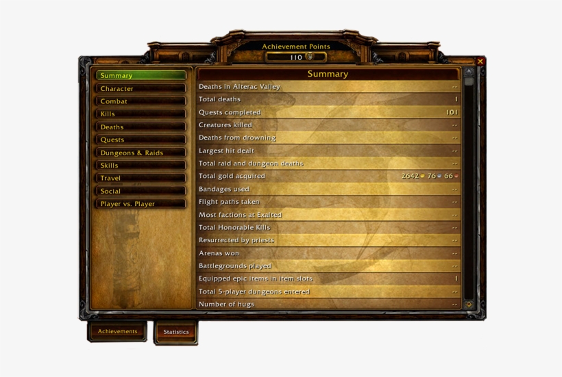 Stats Panel - Wow, transparent png download