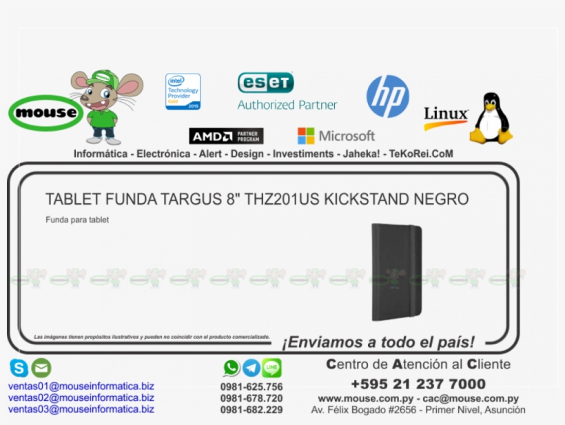 Tablet Funda Targus 8" Thz201us Kickstand Negro En - Linux, transparent png download
