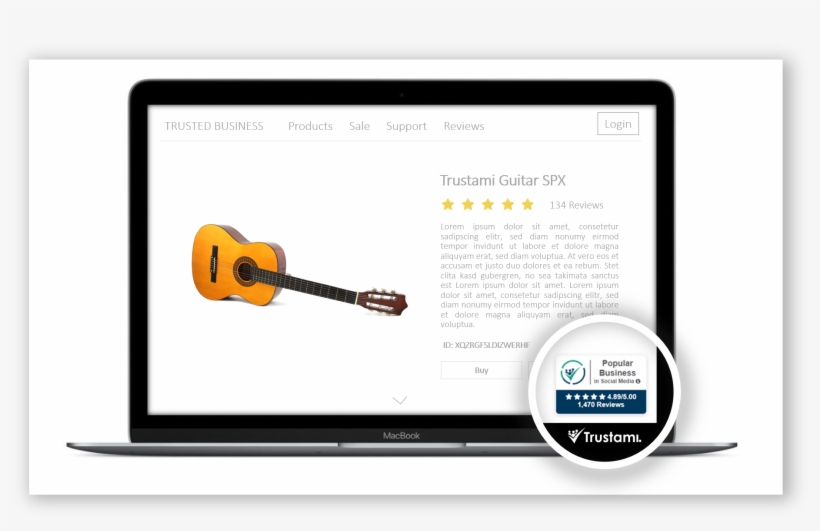 Trust Badge Example English - Acustic Guitar Ornament (oval), transparent png download
