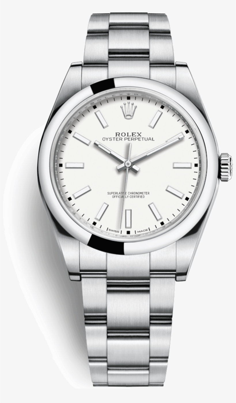 Rolex Oyster Perpetual 39 114300-0004 - Rolex Oyster Perpetual White, transparent png download