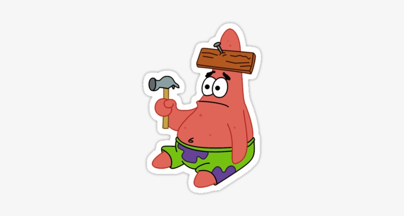 Spongebob By Jelangdzuhur - Patrick With Wood On Head, transparent png download