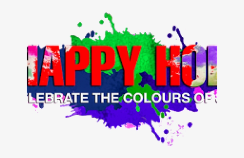 Happy Holi Text Png Transparent Images 17 1024 X 400 - Happy Holi 2018 Png, transparent png download