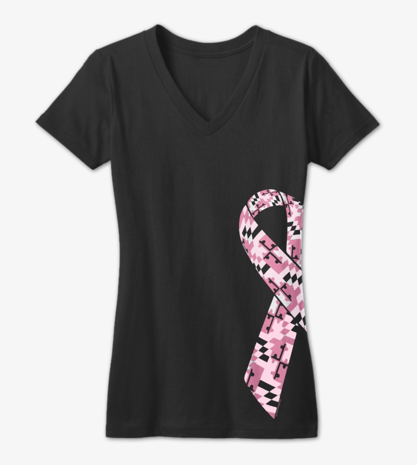 Maryland Breast Cancer Ribbon Awareness / Junior Cut - Shirt, transparent png download