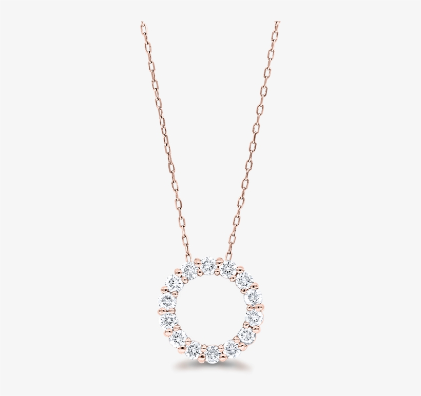 Rose Gold Diamond Circle Pendant - Jewellery, transparent png download