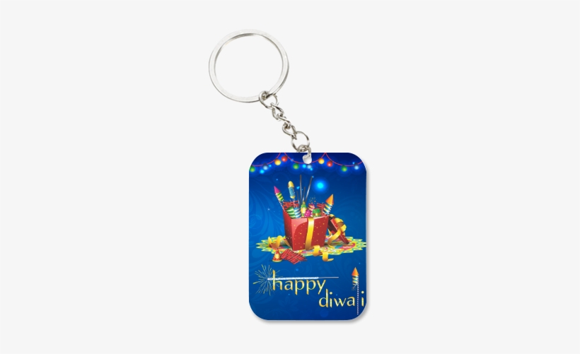 Happy Diwali Crackers Bucket Big Rectangle Key Chain - Keychain, transparent png download