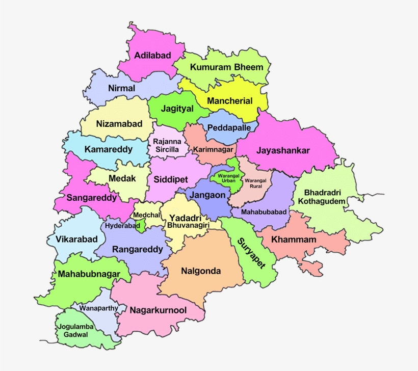 Packages - Telangana 31 Districts Map, transparent png download