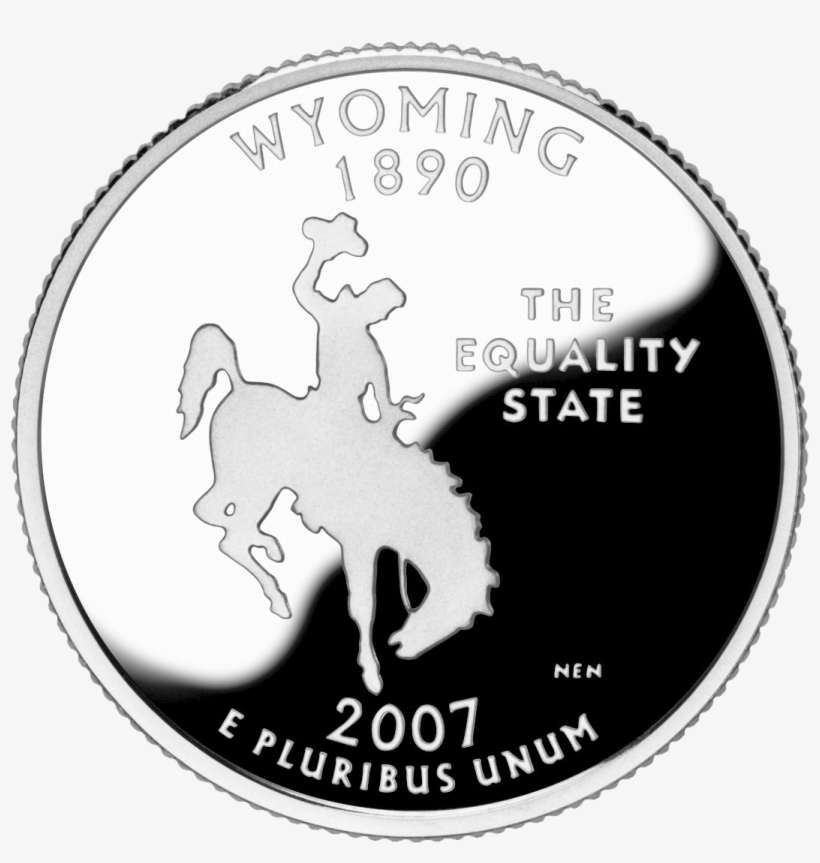 2007 Wy Proof Rev - Wyoming State Quarter, transparent png download